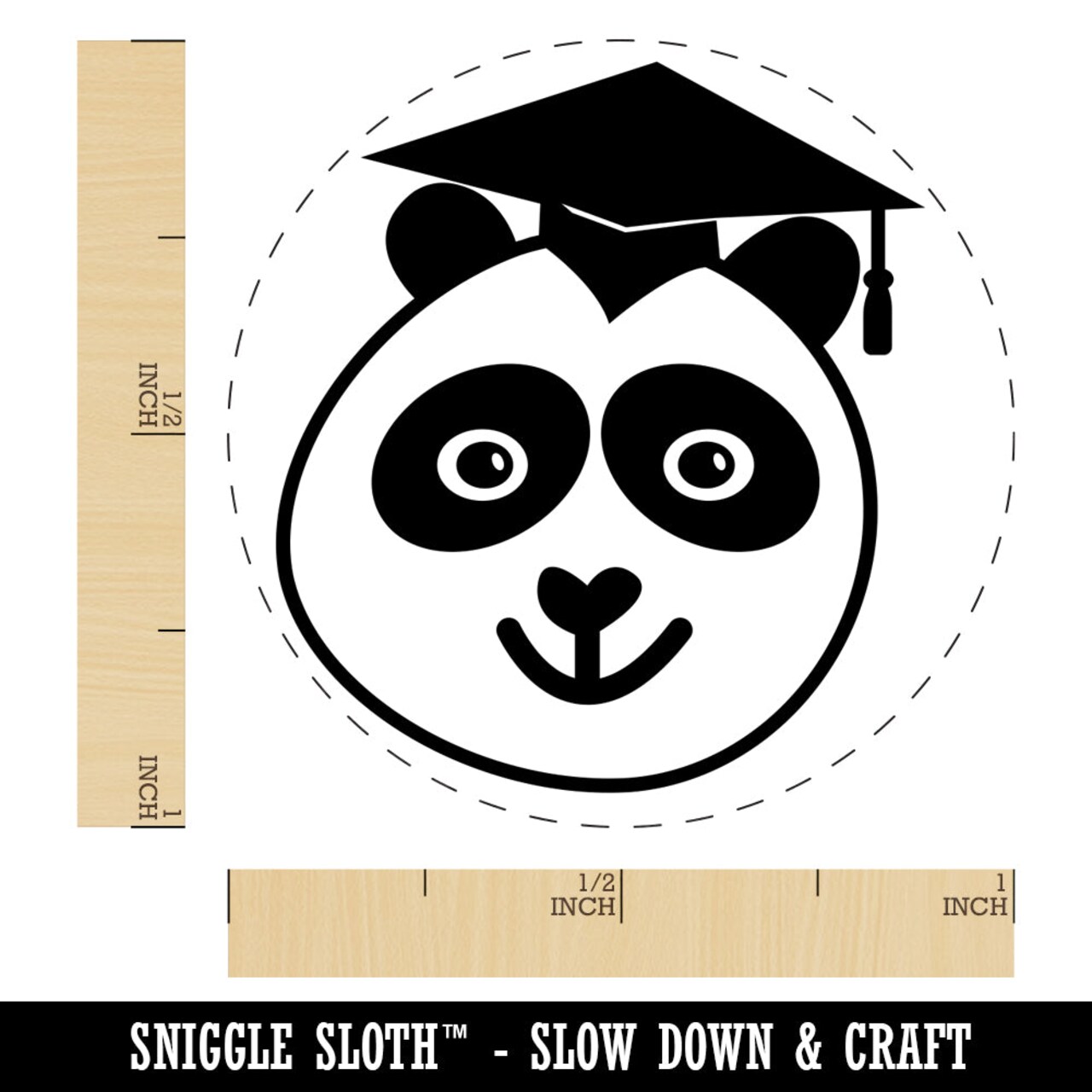 Graduation Panda Self-Inking Rubber Stamp for Stamping Crafting Planners